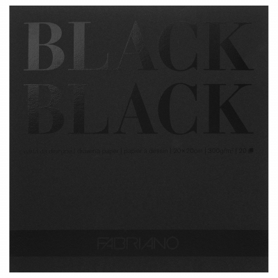 Блокнот для эскизов Fabriano Black Black 20х20см 300г 20л черная бумага на склейке