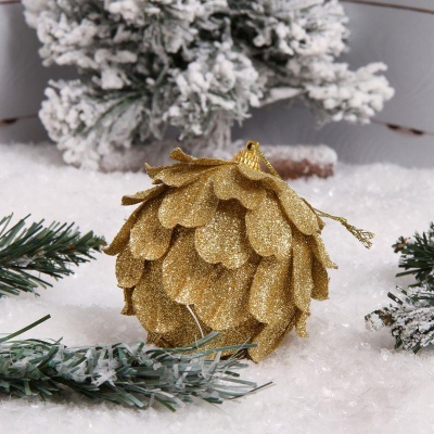 Шишка  70мм золото пенопласт