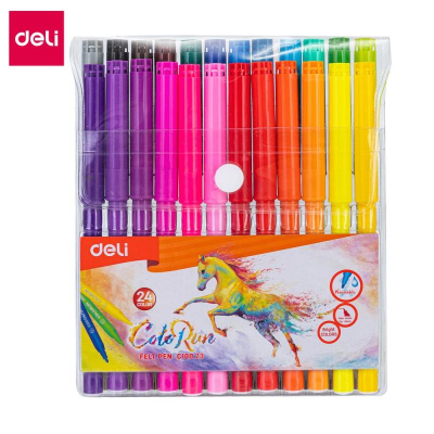 Фломастеры&nbsp;&nbsp;24цв Deli 'ColoRun' в пластиковой упаковке