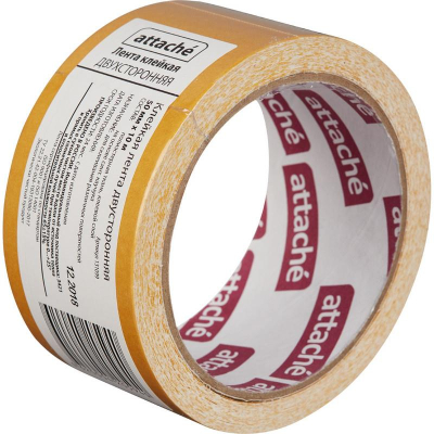 Клейкая лента 2-сторонняя на тканевой основе 0.050х10м/3" Attache