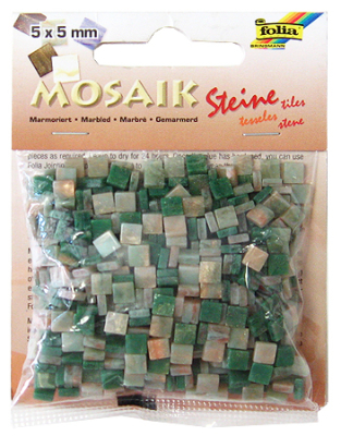 Мозаика Folia мраморная&nbsp;&nbsp;5х 5мм 700шт оттенки зеленого