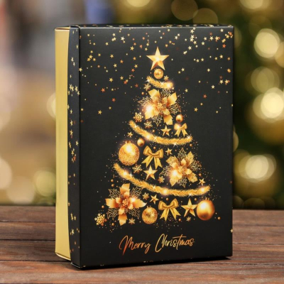 Коробка подарочная новогодняя прямоугольная 24х17х 8см складная 'Merry Christmas'