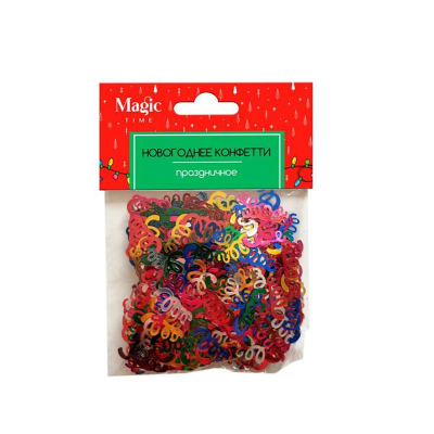 Конфетти новогоднее в форме спиралей 15гр разноцветные