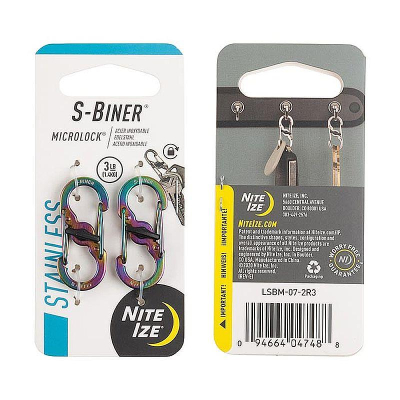Карабин стальной с блокировкой Nite Ize S-Biner® Microlock® 2 Spectrum 2шт