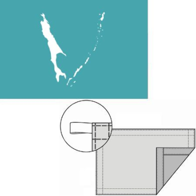 Флаг&nbsp;&nbsp;Сахалинской области 135х90см для флагштока - петля +шнур