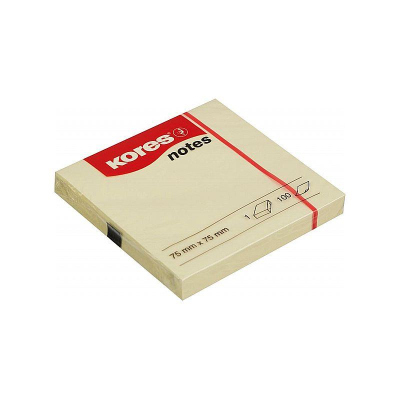Липкий блок&nbsp;&nbsp;75х 75мм Kores 100л желтый