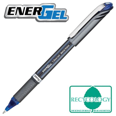 Ручка гелевая Pentel 1.0мм EnerGel с резиновой манжетой  одноразовая синяя