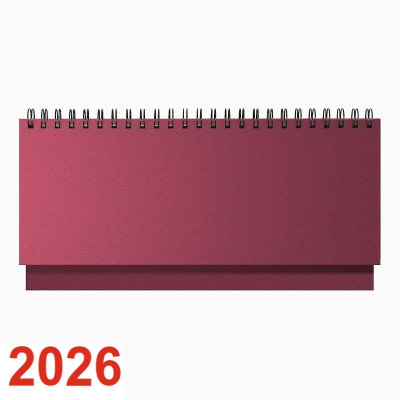 Планинг&nbsp;&nbsp;2026&nbsp;&nbsp;30х14см Lamark 'Velvet' 128стр на гребне искусственная кожа бордовый