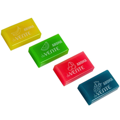Ластик ароматизированный пластиковый для карандаша deVENTE ' Fruit cocktail' 39x24x12мм 4 цвета ассорти