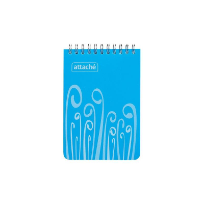 Блокнот A6  80л клетка на гребне Attache пластиковая обложка 'Fantasy' голубой