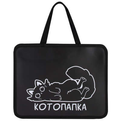 Папка-портфель Кокос с ручками 26х33х10см на молнии пластиковая 'Котожизнь'