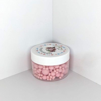 Посыпка Sweetdeserts рисовые шарики матовые розовые  50г