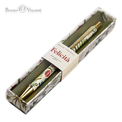 Ручка шариковая BrunoVisconti® 'Felicita' 0.7мм металлический корпус 'Flora' Луговые травы синие чернила