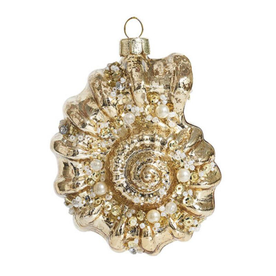 Ракушка Аммонит 7х5х9.5см золото стекло