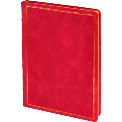 Ежедневник A4 BrunoVisconti® 'Royal' 192стр тонированный блок твердая обложка искусственная замша красный