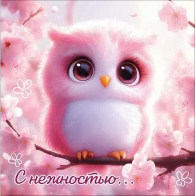 Бирка для упаковки картонная 70х70мм 'С нежностью...'