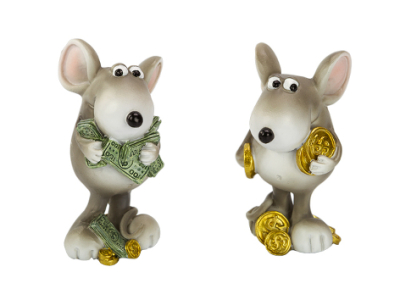 Мышь 8х6х7см Материальный успех 2 дизайна