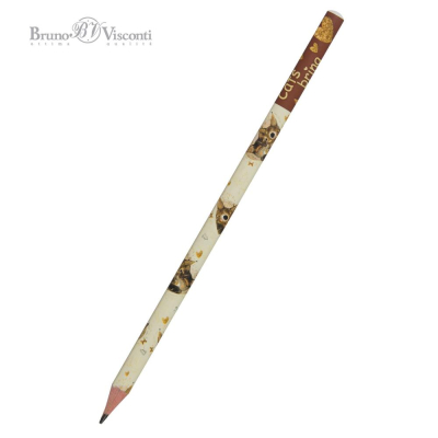 Карандаш BrunoVisconti® 'Love me' HB трехгранный корпус 'Котики приносят счастье'