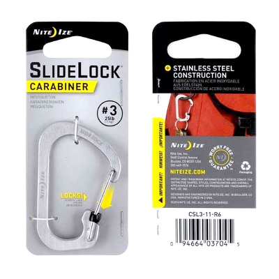 Карабин стальной с блокировкой Nite Ize SlideLock® Carabiner 3 серебристый