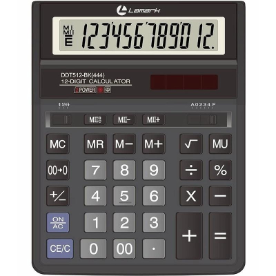 Калькулятор настольный Lamark 12 разрядов DM DP 158х203х30мм черный корпус