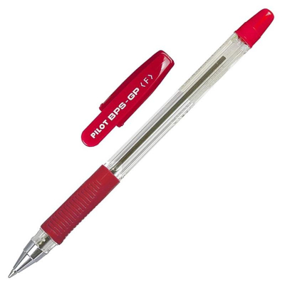 Ручка шариковая Pilot 0.7мм Grip с резиновой манжетой красная