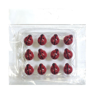 Гвоздики для досок&nbsp;&nbsp;12шт deVENTE 'Божьи коровки' красные в блистере