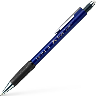 Карандаш автоматический 0.7мм Faber-Castell Grip 1347  металлик синий