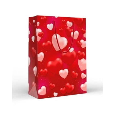 Пакет подарочный 22х31см ламинированный 'Сердца-шарики'