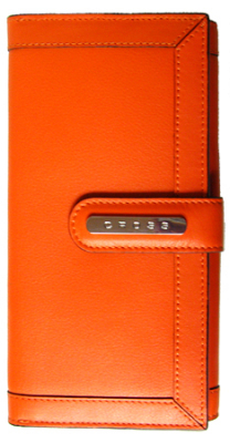 Портмоне женское Cross Nappa Natural Travel внешний карман на кнопке 12 карманов для карточек 19х10см на кнопке кожа Orange
