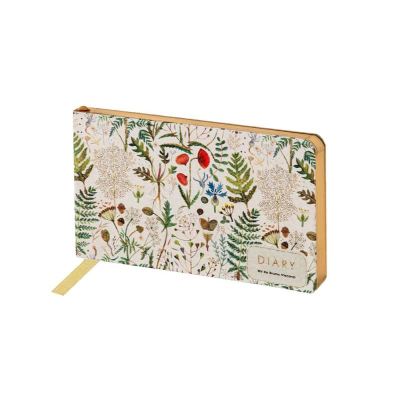 Еженедельник карманный 14х8см BrunoVisconti® 160стр тонированный блок гибкая обложка искусственная кожа 'Flora' Луговые травы