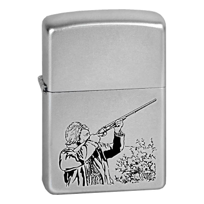 Зажигалка бензиновая Zippo Classic 'Hunter' с покрытием Satin Chrome® серебристая