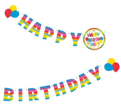 Гирлянда-буквы Herlitz Happy Birthday бумажная 200см