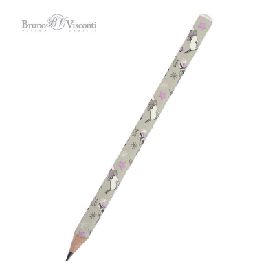 Карандаш BrunoVisconti® 'HappyGraphix' Jumbo 4B трехгранный корпус 'Девочка и единорог. Птички'