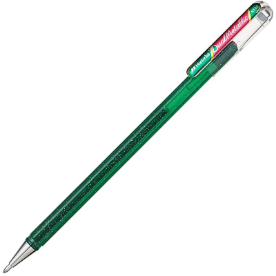 Ручка гелевая Pentel 1.0мм Hybrid Dual Metallic чернила 'хамелеон' зеленый + красный металлик