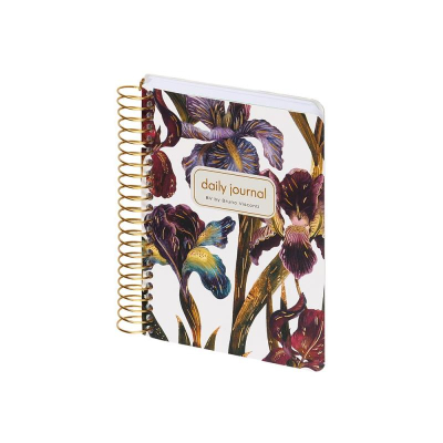 Ежедневник A6 BrunoVisconti® 'Cute diary' 272стр твердая обложка на спирали 'Flora' Ирисы