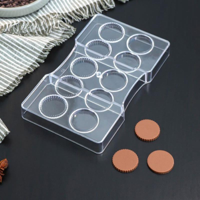 Форма для шоколада пластиковая Konfinetta Медаль 10 ячеек 20х12х2.5см