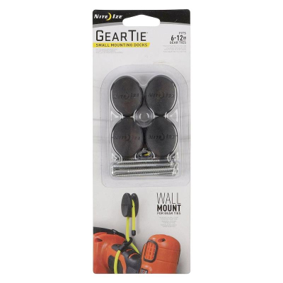 Крепление настенное Nite Ize Gear Tie® Mounting Docks Small 4шт черное