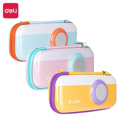 Пенал прямоугольный Deli 23х11х 5см EVA на молнии&nbsp;&nbsp;'Pupal' с ремнем 'Fun Camera' 3 дизайна