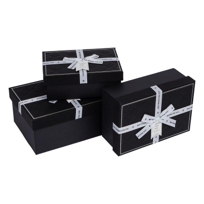 Коробка подарочная прямоугольная 17.5x12.5x6.5см Stilerra черная