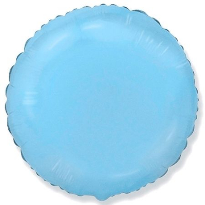 Шар воздушный фольгированный Круг голубой светлый Flex Metal 48см