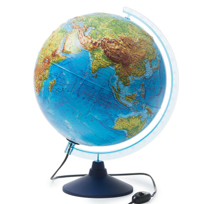 Глобус Земли настольный Globen  32см физическая/политическая карты рельефный Интерактивный с подсветкой 2022г