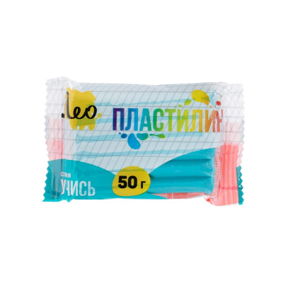 Пластилин в брусках Лео 'Учись'  50г голубой