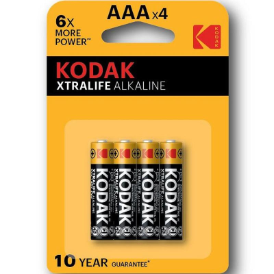 Батарейка Kodak&nbsp;&nbsp;1.5V AAA/LR03 XTRALIFE Alkaline&nbsp;&nbsp;4шт в блистере