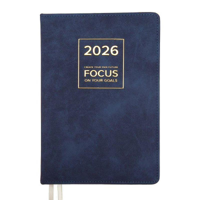 Ежедневник 2026 A5 deVENTE 'Saltos' 336стр тонированный блок твердая обложка искусственная замша синий