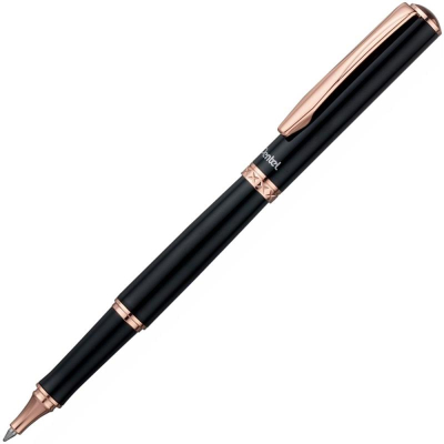 Ручка гелевая Pentel 'Sterling' GP сталь позолота черный лак