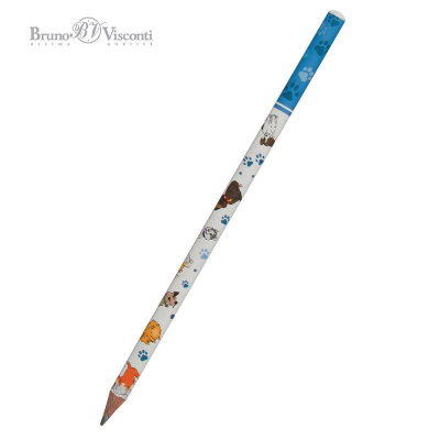 Карандаш BrunoVisconti® 'HappyGraphix' HB трехгранный корпус 'Собаки'
