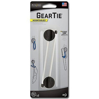 Организатор провода Nite Ize Gear Tie® Mountables 4" бело-черный&nbsp;&nbsp;2шт