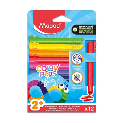 Карандаши монолитные 12цв Maped Color'peps 'Infinity' Kidy Jumbo трехгранные в картонной коробке
