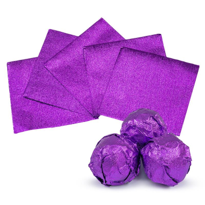 Обертка для конфет фольгированная 8х8см фиолетовая 100шт