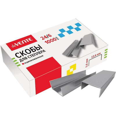 Скобы №24/ 6&nbsp;&nbsp;1000шт deVENTE оцинкованные